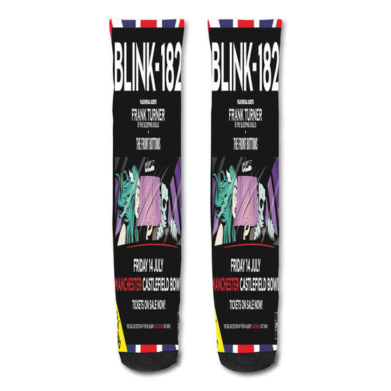 Pastele Blink 182 California Custom Personalized Sublimation Printed Socks Polyester Acrylic Nylon Spandex