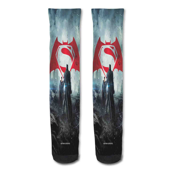 Pastele Batman Vs Superman Dawn Justice Custom Personalized Sublimation Printed Socks Polyester Acrylic Nylon Spandex