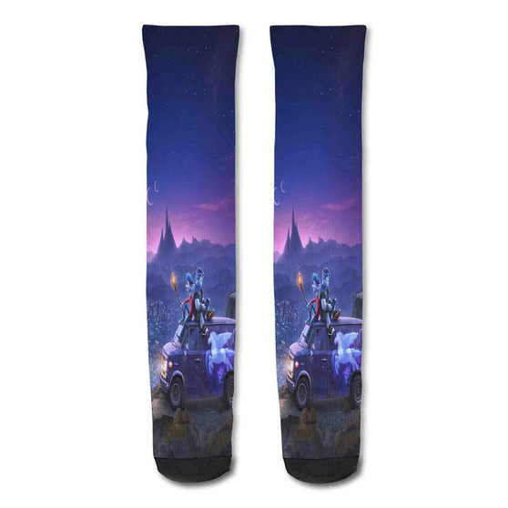 Pastele Disney Pixar Onward Custom Personalized Sublimation Printed Socks Polyester Acrylic Nylon Spandex