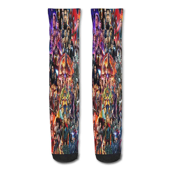 Pastele Marvel Comics Superheroes Collage Custom Personalized Sublimation Printed Socks Polyester Acrylic Nylon Spandex