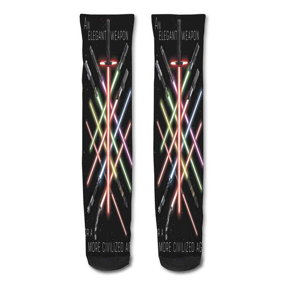 Pastele Star Wars The Clone Wars Light Sword Custom Personalized Sublimation Printed Socks Polyester Acrylic Nylon Spandex