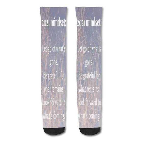 Pastele Gone Quotes Custom Personalized Sublimation Printed Socks Polyester Acrylic Nylon Spandex