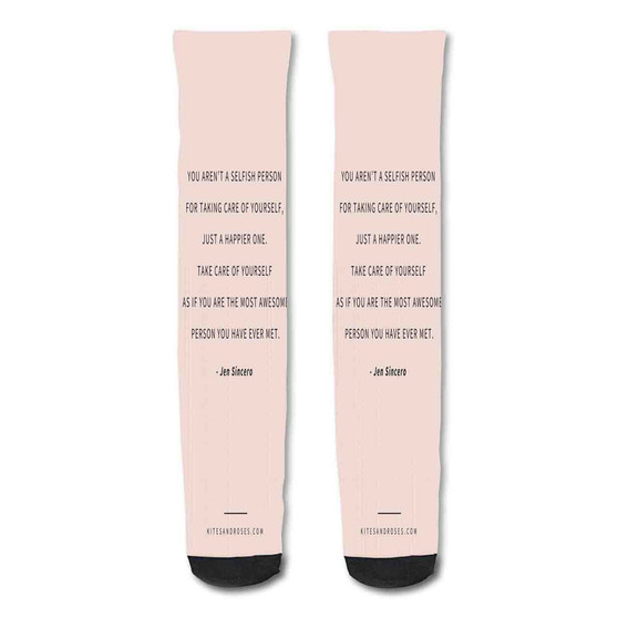 Pastele Motivate Yourself Quotes Custom Personalized Sublimation Printed Socks Polyester Acrylic Nylon Spandex