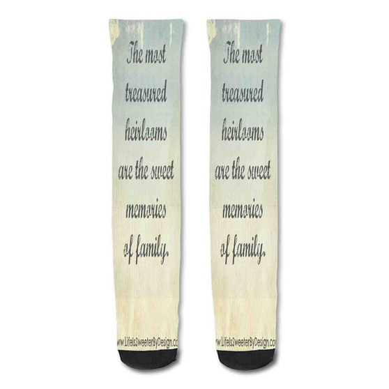 Pastele Quotes About Memories And Family Custom Personalized Sublimation Printed Socks Polyester Acrylic Nylon Spandex