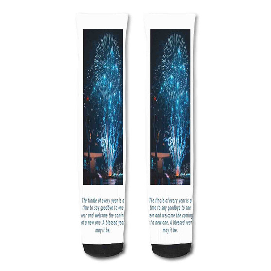 Pastele New Friends New Life Quotes Custom Personalized Sublimation Printed Socks Polyester Acrylic Nylon Spandex