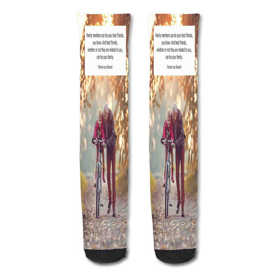 Pastele Classmates Like Family Quotes Custom Personalized Sublimation Printed Socks Polyester Acrylic Nylon Spandex