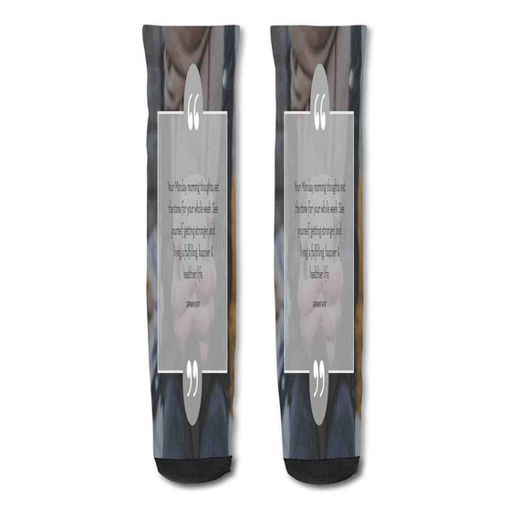 Pastele Motivational Quotes For Students With Explanation Custom Personalized Sublimation Printed Socks Polyester Acrylic Nylon Spandex