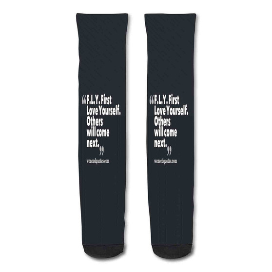 Pastele Quotes About Self Confidence And Happiness Custom Personalized Sublimation Printed Socks Polyester Acrylic Nylon Spandex
