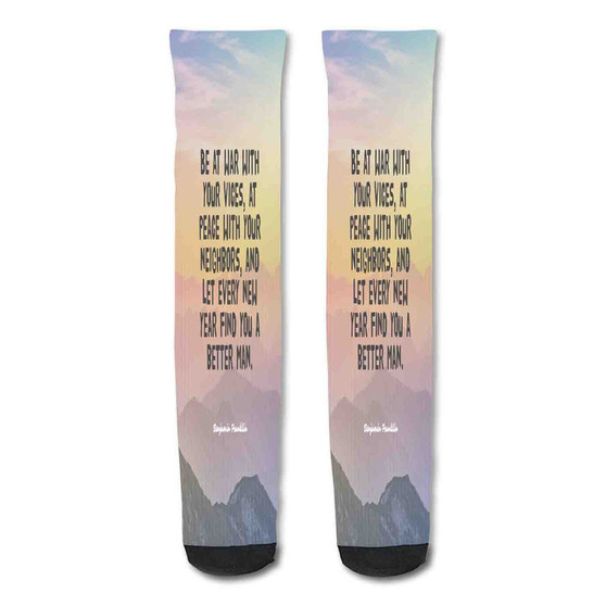 Pastele Love Neighbor Quotes Custom Personalized Sublimation Printed Socks Polyester Acrylic Nylon Spandex
