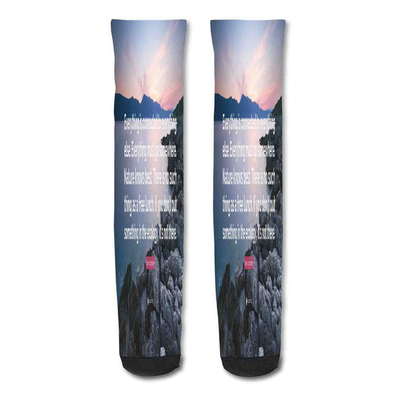 Pastele Barry Commoner On Children And Nature Quote Custom Personalized Sublimation Printed Socks Polyester Acrylic Nylon Spandex