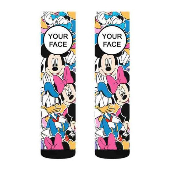 Pastele Disney Mickey Mouse Minnie Mouse and Friends Custom Personalized Sublimation Printed Socks Polyester Acrylic Nylon Spandex