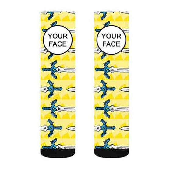 Pastele Zelda Sword Custom Personalized Sublimation Printed Socks Polyester Acrylic Nylon Spandex