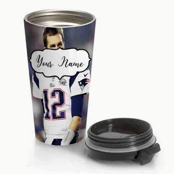 Pastele New Tom Brady New England Patriots NFL Custom Personalized Name Steinless Steel Travel Mug