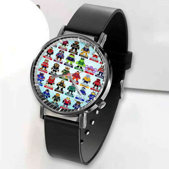 Pastele New NHL Mascots Custom Unisex Black Quartz Watch Premium Gift Box Watches
