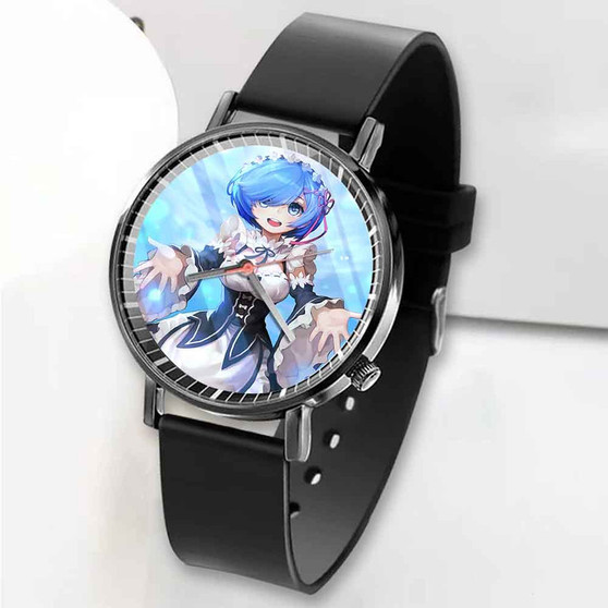 Pastele New Rem Re Zero Custom Unisex Black Quartz Watch Premium Gift Box Watches