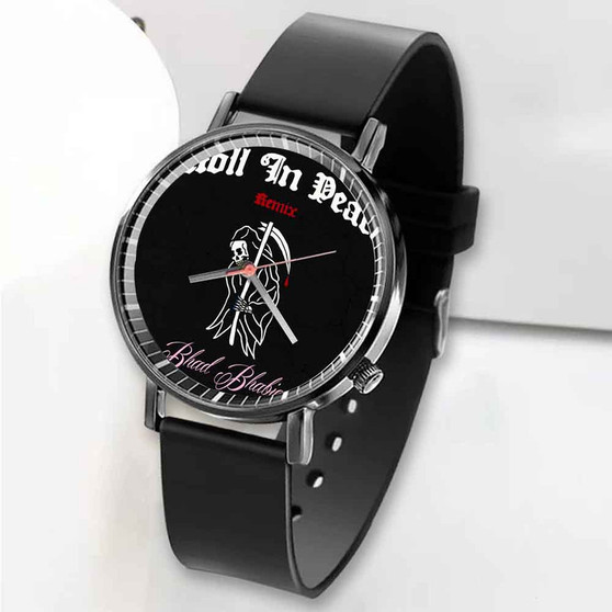 Pastele New Roll In Peace Bhad Bhabie Custom Unisex Black Quartz Watch Premium Gift Box Watches