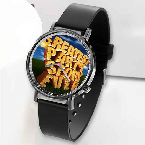 Pastele New Greatest Party Story Ever Custom Unisex Black Quartz Watch Premium Gift Box Watches
