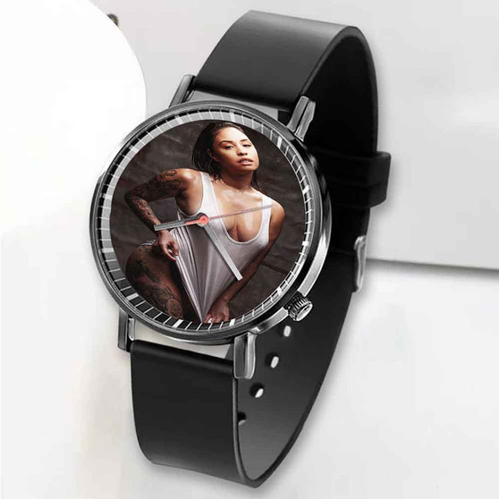 Pastele New Katrina Jackson Custom Unisex Black Quartz Watch Premium Gift Box Watches