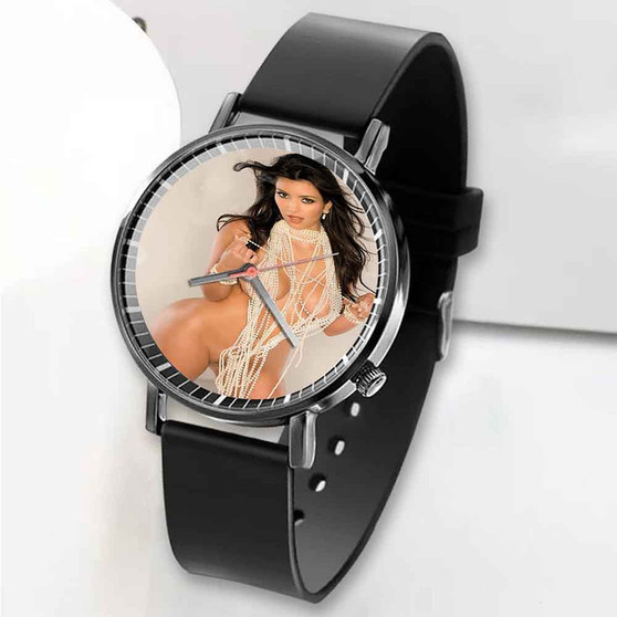 Pastele New Kim Kadarshian Custom Unisex Black Quartz Watch Premium Gift Box Watches