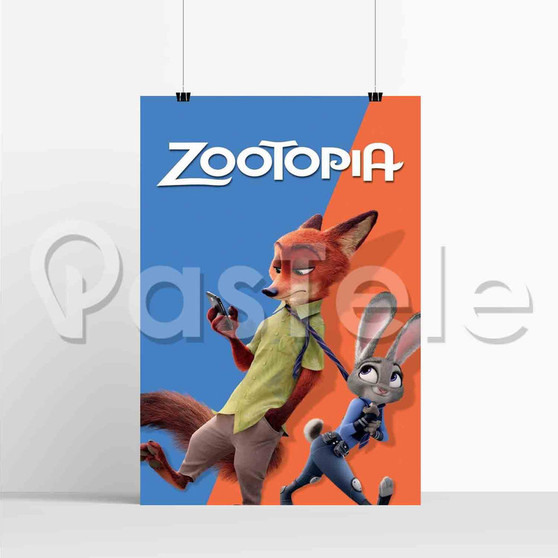 Zootopia Judy Hopps and Nick Wilde Disney Silk Poster Custom Printed Wall Decor 20 x 13 Inch 24 x 36 Inch