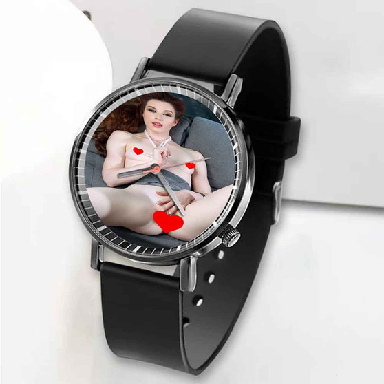 Pastele New Stoya Arts Custom Unisex Black Quartz Watch Premium Gift Box Watches