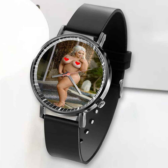 Pastele New Trisha Paytas Custom Unisex Black Quartz Watch Premium Gift Box Watches