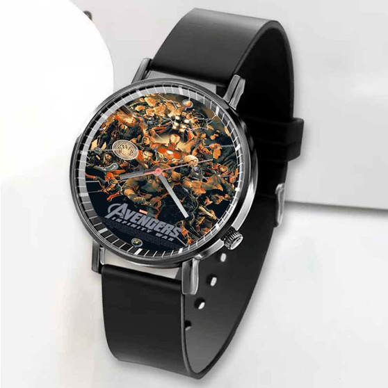 Pastele New Avengers Infinity War Mondo Custom Unisex Black Quartz Watch Premium Gift Box Watches