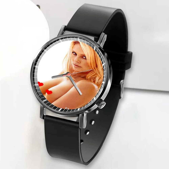 Pastele New Charlize Theron Custom Unisex Black Quartz Watch Premium Gift Box Watches