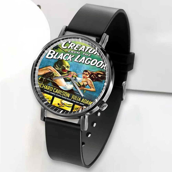 Pastele New CREATURE FROM THE BLACK LAGOON Custom Unisex Black Quartz Watch Premium Gift Box Watches