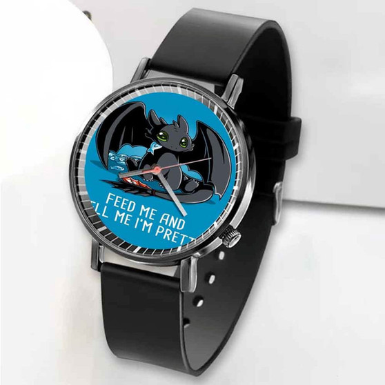 Pastele New Toothless Custom Unisex Black Quartz Watch Premium Gift Box Watches