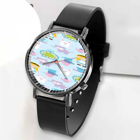 Pastele New Alice in Wonderland Characters Disney Custom Unisex Black Quartz Watch Premium Gift Box Watches