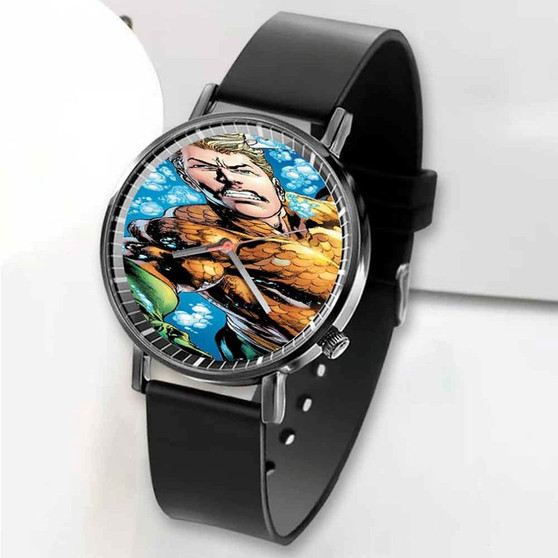 Pastele New Aquaman DC Comics Cartoon Custom Unisex Black Quartz Watch Premium Gift Box Watches