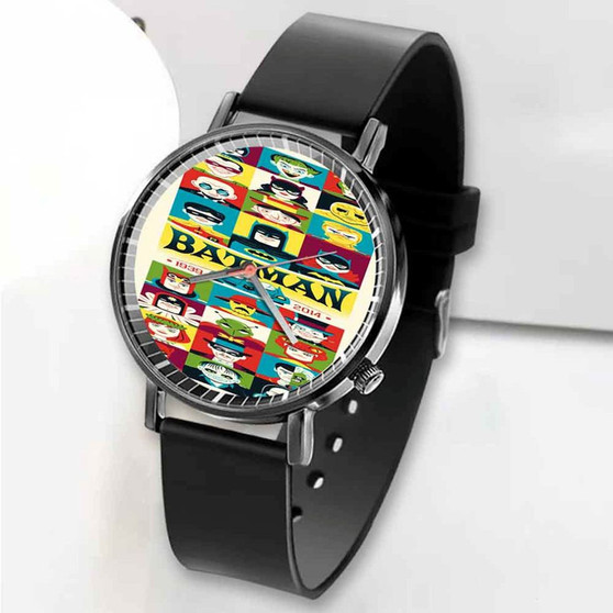 Pastele New Batman Logo Pattern Custom Unisex Black Quartz Watch Premium Gift Box Watches