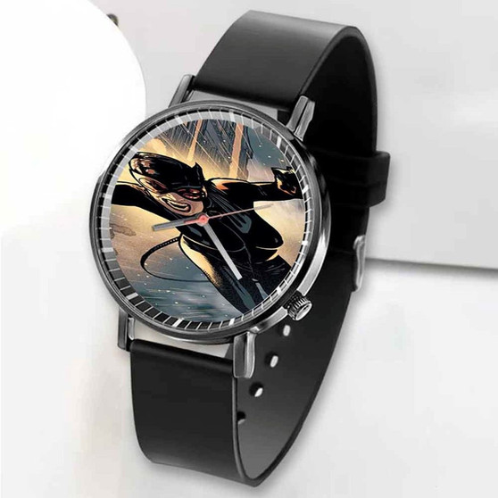 Pastele New Catwoman DC Comics Custom Unisex Black Quartz Watch Premium Gift Box Watches