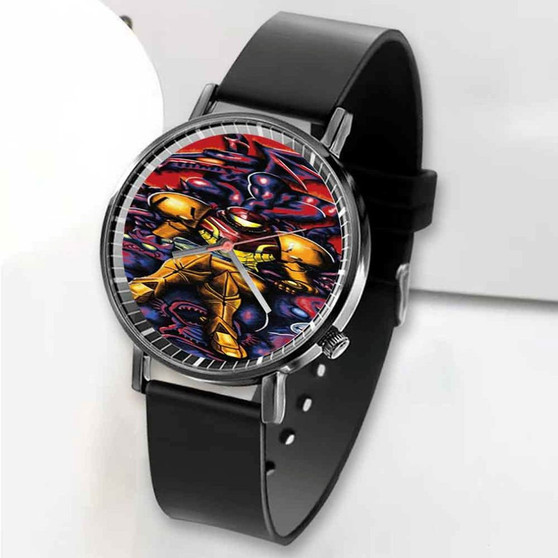 Pastele New Samus Metroid Custom Unisex Black Quartz Watch Premium Gift Box Watches