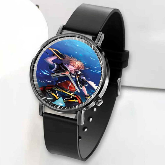 Pastele New Sora Kingdom Hearts Anime Custom Unisex Black Quartz Watch Premium Gift Box Watches