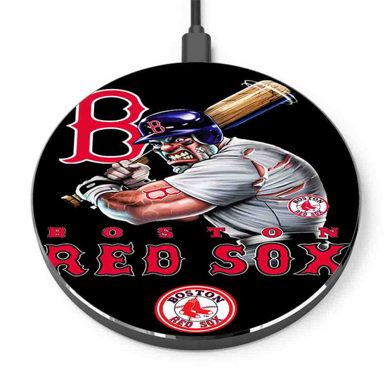 Pastele Boston Red Sox MLB Custom Personalized Gift Wireless Charger Custom Phone Charging Pad iPhone Samsung