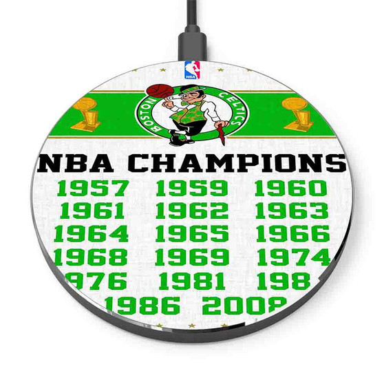 Pastele Champions Boston Celtics NBA Custom Personalized Gift Wireless Charger Custom Phone Charging Pad iPhone Samsung