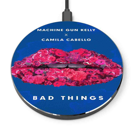 Pastele Machine Gun Kelly Camila Cabello Bad Things Custom Personalized Gift Wireless Charger Custom Phone Charging Pad iPhone Samsung