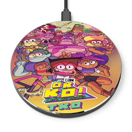 Pastele OK K O Let s Be Heroes Custom Personalized Gift Wireless Charger Custom Phone Charging Pad iPhone Samsung