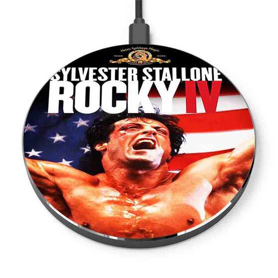 Pastele Rocky Balboa Sylvester Stallone Custom Personalized Gift Wireless Charger Custom Phone Charging Pad iPhone Samsung