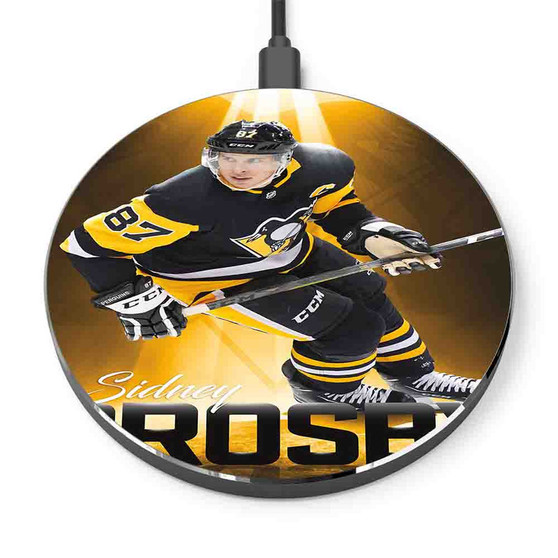 Pastele Sidney Crosby Pittsburgh Penguins NHL Custom Personalized Gift Wireless Charger Custom Phone Charging Pad iPhone Samsung