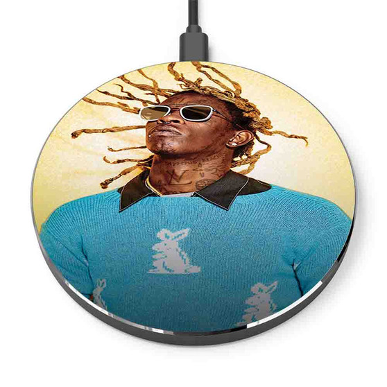 Pastele Young Thug Custom Personalized Gift Wireless Charger Custom Phone Charging Pad iPhone Samsung