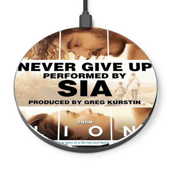 Pastele Sia Never Give Up Custom Personalized Gift Wireless Charger Custom Phone Charging Pad iPhone Samsung