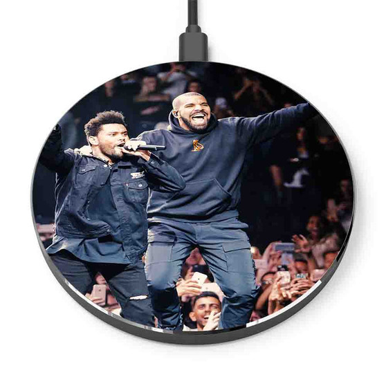 Pastele Drake and The Weeknd Custom Personalized Gift Wireless Charger Custom Phone Charging Pad iPhone Samsung