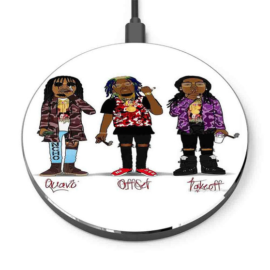 Pastele Migos Quavo Offset Takeoff Custom Personalized Gift Wireless Charger Custom Phone Charging Pad iPhone Samsung