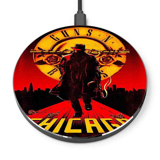 Pastele Guns N Roses Lithograph Chicago Custom Personalized Gift Wireless Charger Custom Phone Charging Pad iPhone Samsung