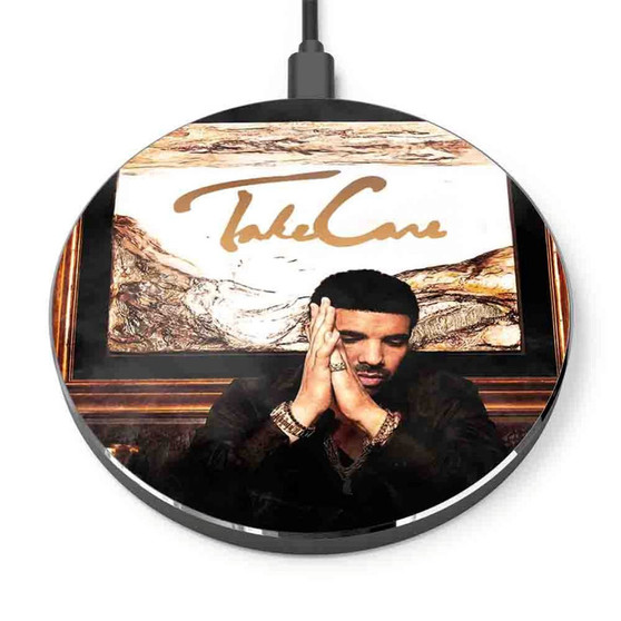Pastele Drake Take Care Custom Personalized Gift Wireless Charger Custom Phone Charging Pad iPhone Samsung