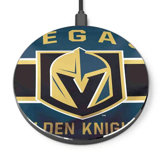 Pastele Vegas Golden Knights Custom Personalized Gift Wireless Charger Custom Phone Charging Pad iPhone Samsung
