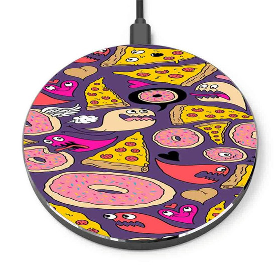 Pastele Pizza Donut Monster Custom Personalized Gift Wireless Charger Custom Phone Charging Pad iPhone Samsung